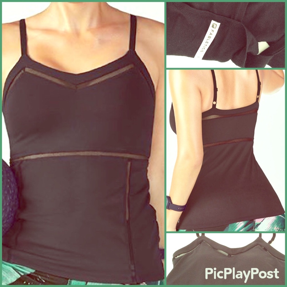 Fabletics Brooklyn Tank, built in bra. Black SZ.XXS NWOT - Picture 1 of 2